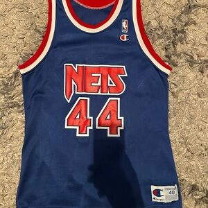 Vintage Champion NBA Derrick Coleman New Jersey Nets #44 Size 40 Medium Syracuse